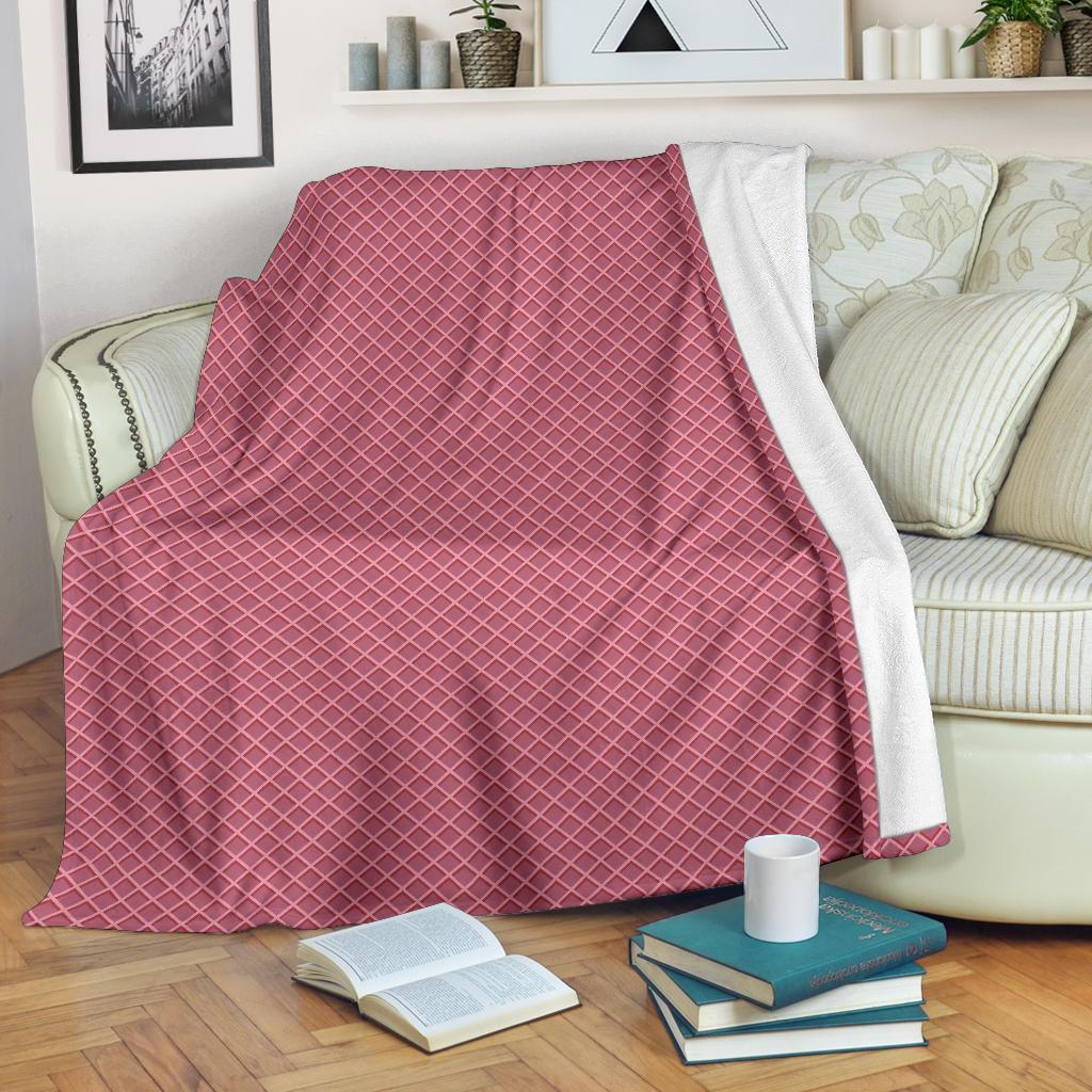 Waffle Pink Pattern Print Blanket-grizzshop