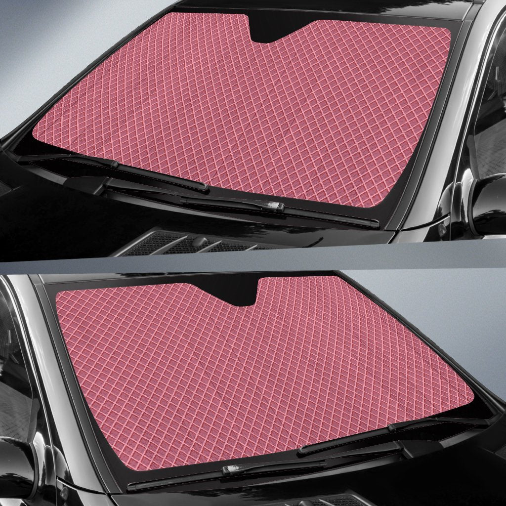 Waffle Pink Pattern Print Car Sun Shade-grizzshop