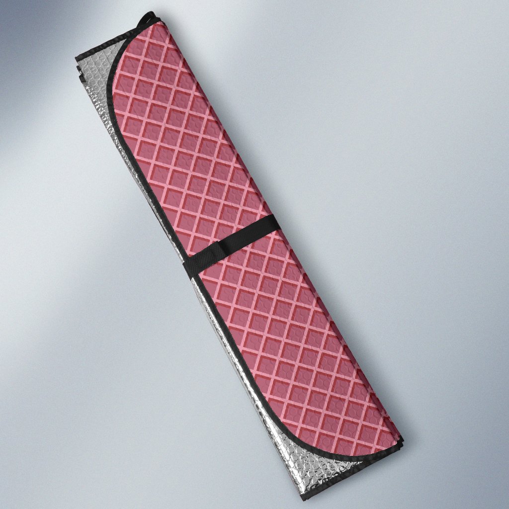 Waffle Pink Pattern Print Car Sun Shade-grizzshop