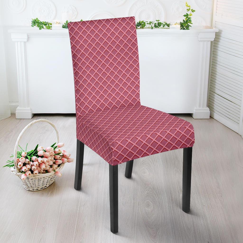 Waffle Pink Pattern Print Chair Cover-grizzshop