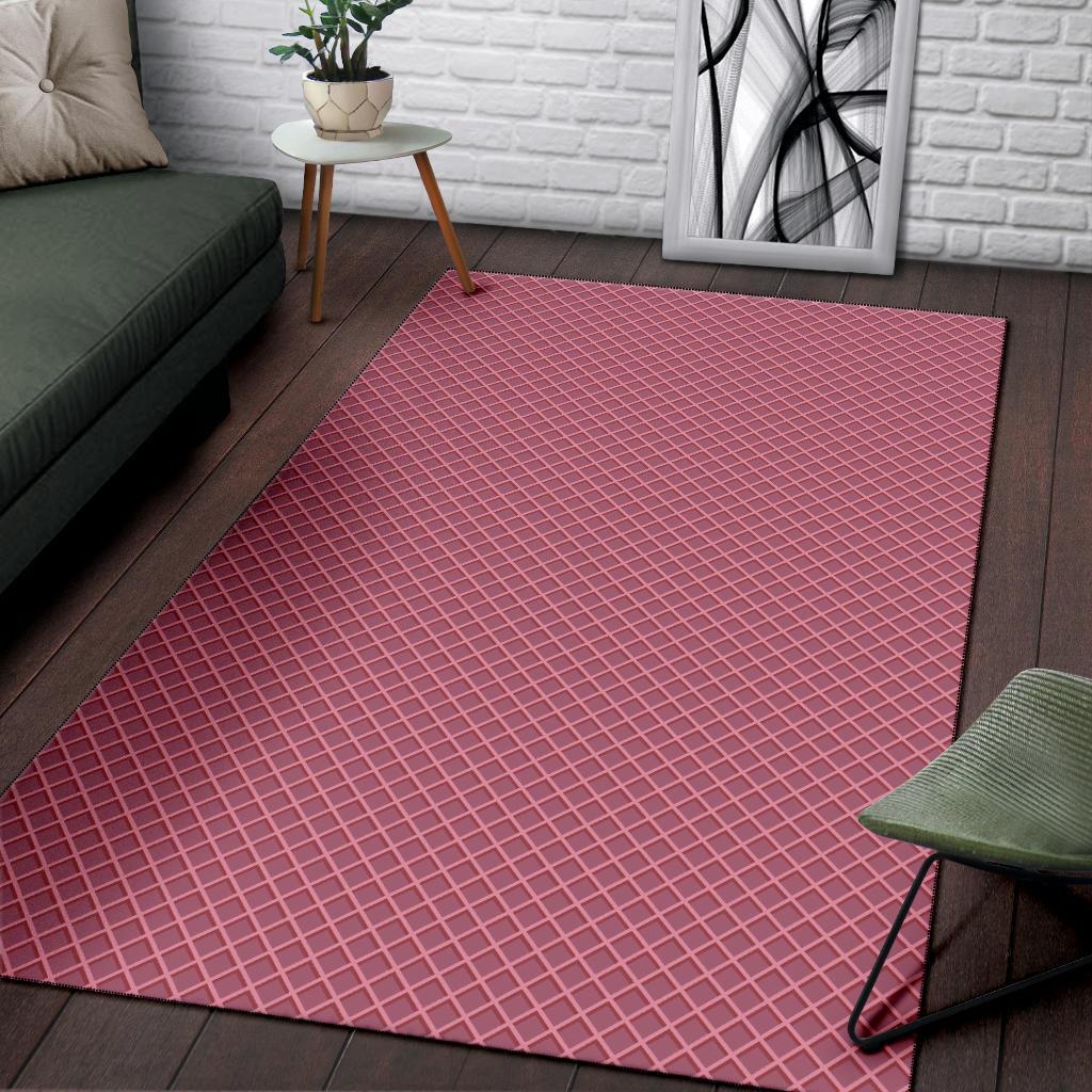 Waffle Pink Pattern Print Floor Mat-grizzshop