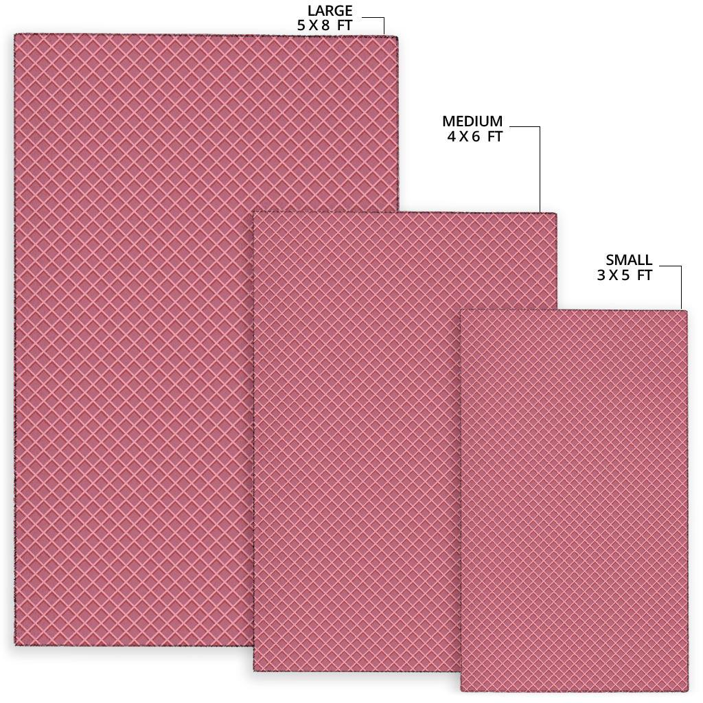 Waffle Pink Pattern Print Floor Mat-grizzshop