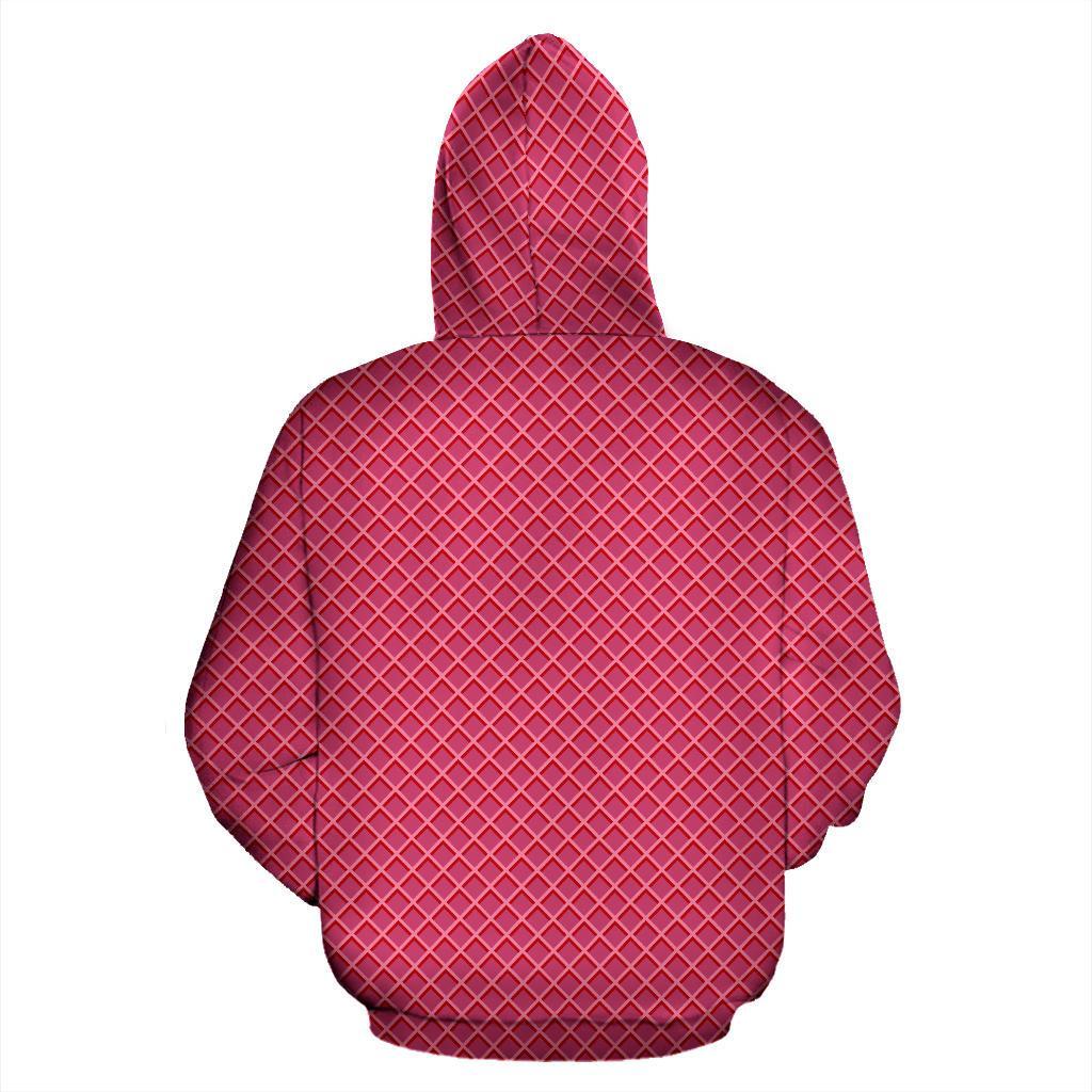 Waffle Pink Pattern Print Men Women Pullover Hoodie-grizzshop