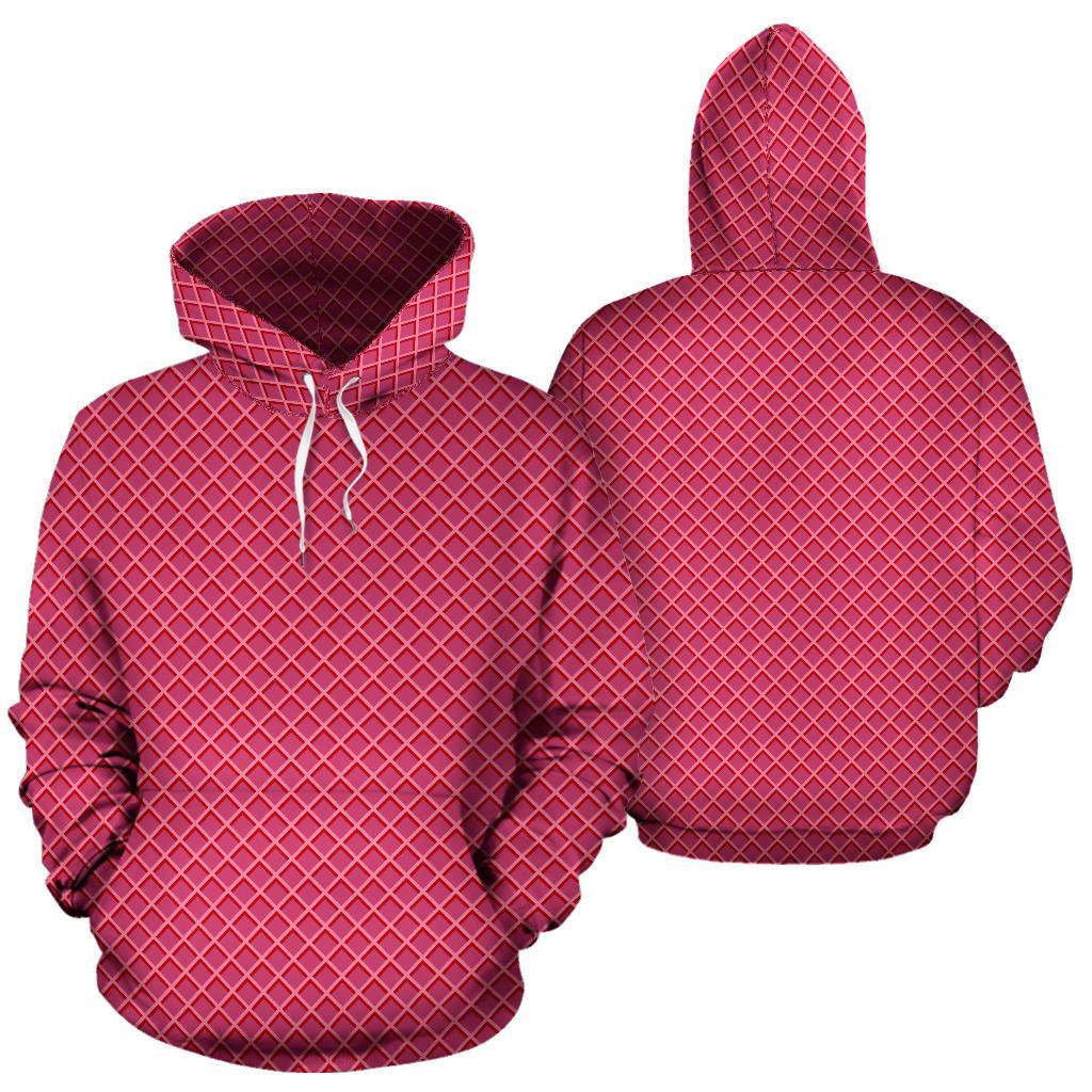 Waffle Pink Pattern Print Men Women Pullover Hoodie-grizzshop