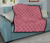 Waffle Pink Pattern Print Quilt-grizzshop