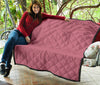 Waffle Pink Pattern Print Quilt-grizzshop