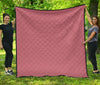 Waffle Pink Pattern Print Quilt-grizzshop