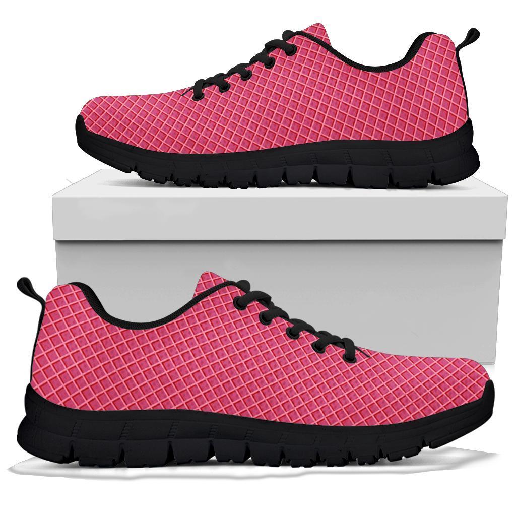 Waffle Pink Pattern Print Sneaker Shoes For Men Women-grizzshop