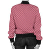 Waffle Pink Pattern Print Women Casual Bomber Jacket-grizzshop