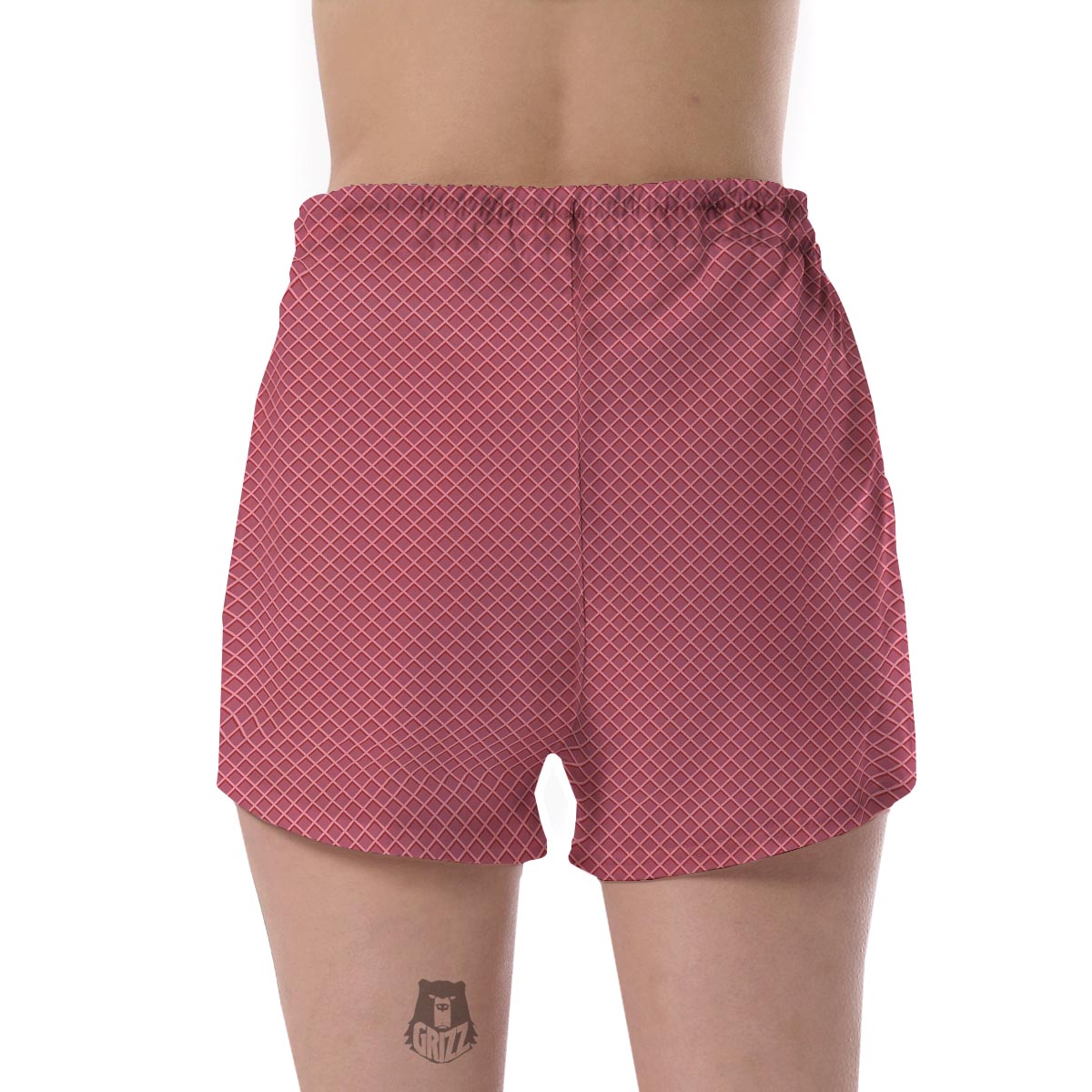 Waffle Pink Pattern Print Women's Shorts-grizzshop