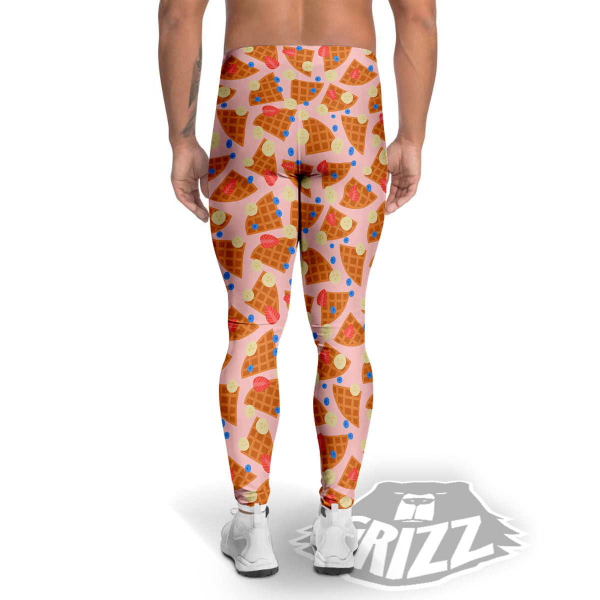 Waffle Print Cute Pattern Men's Leggings-grizzshop