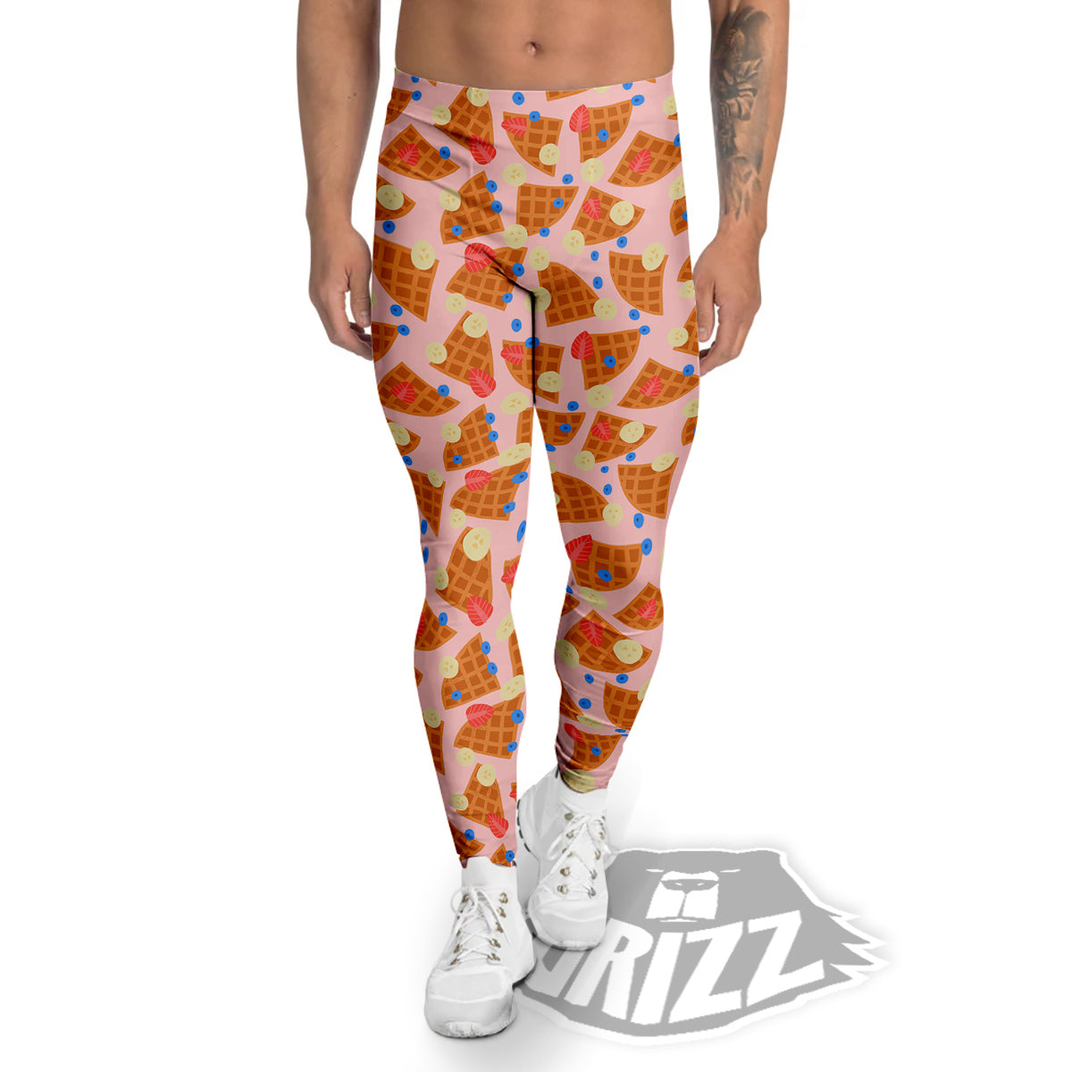 Waffle Print Cute Pattern Men's Leggings-grizzshop