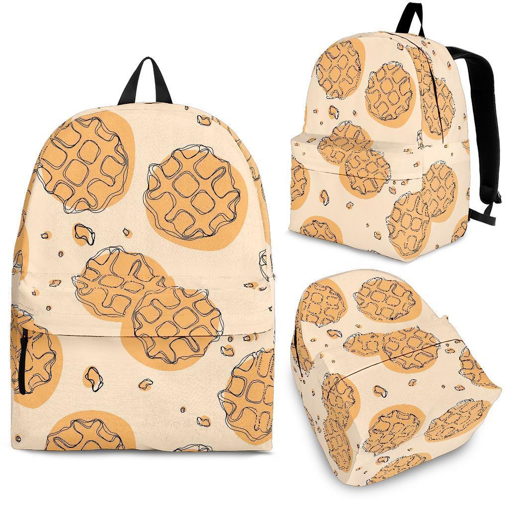 Waffle Print Pattern Backpack-grizzshop