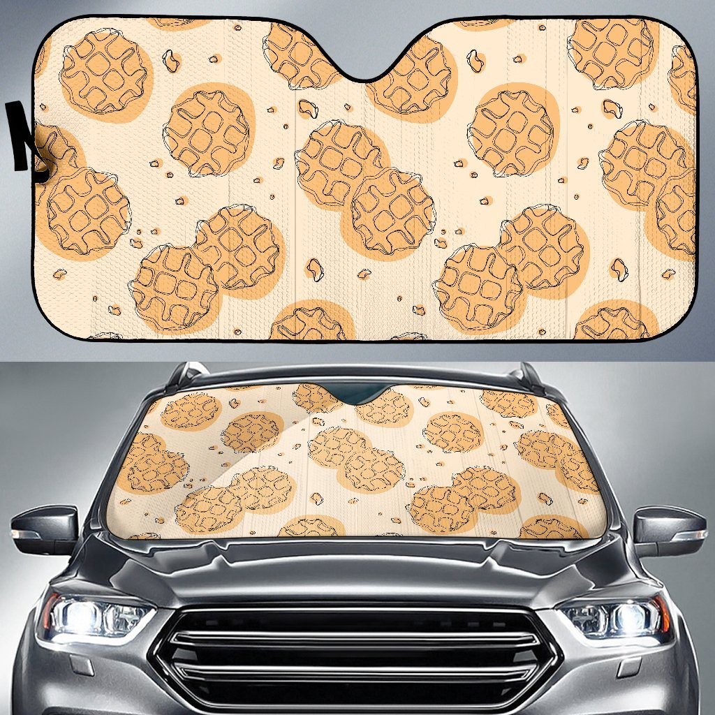 Waffle Print Pattern Car Sun Shade-grizzshop