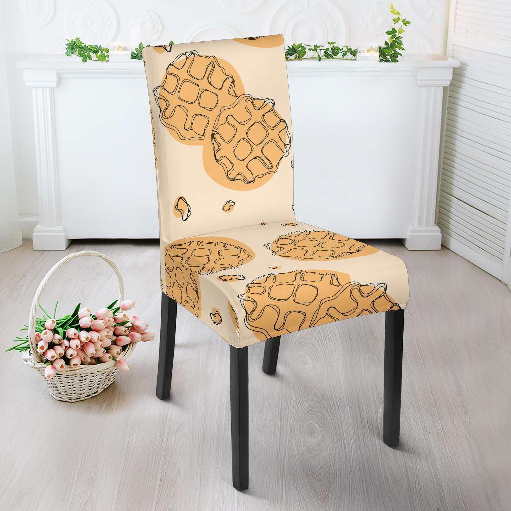 Waffle Print Pattern Chair Cover-grizzshop