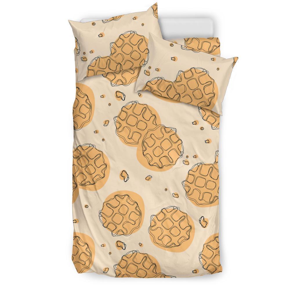 Waffle Print Pattern Duvet Cover Bedding Set-grizzshop