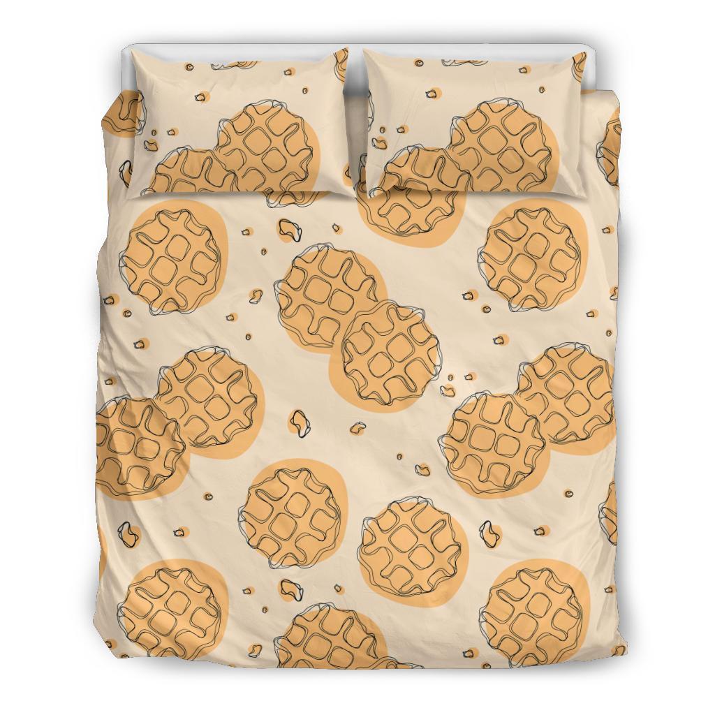 Waffle Print Pattern Duvet Cover Bedding Set-grizzshop