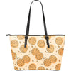 Waffle Print Pattern Leather Tote Bag-grizzshop