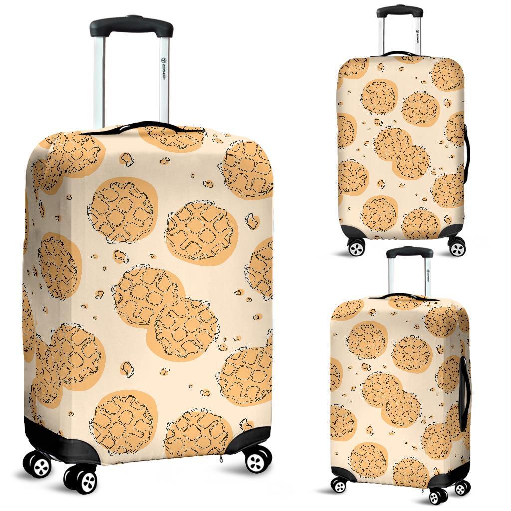 Waffle Print Pattern Luggage Cover Protector-grizzshop