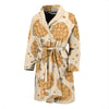 Waffle Print Pattern Men Long Robe-grizzshop