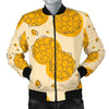 Waffle Print Pattern Men's Bomber Jacket-grizzshop