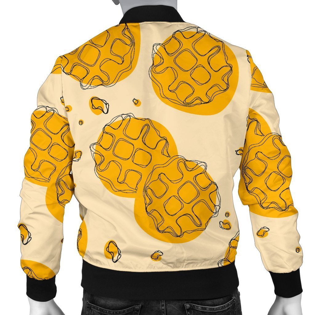 Waffle Print Pattern Men's Bomber Jacket-grizzshop