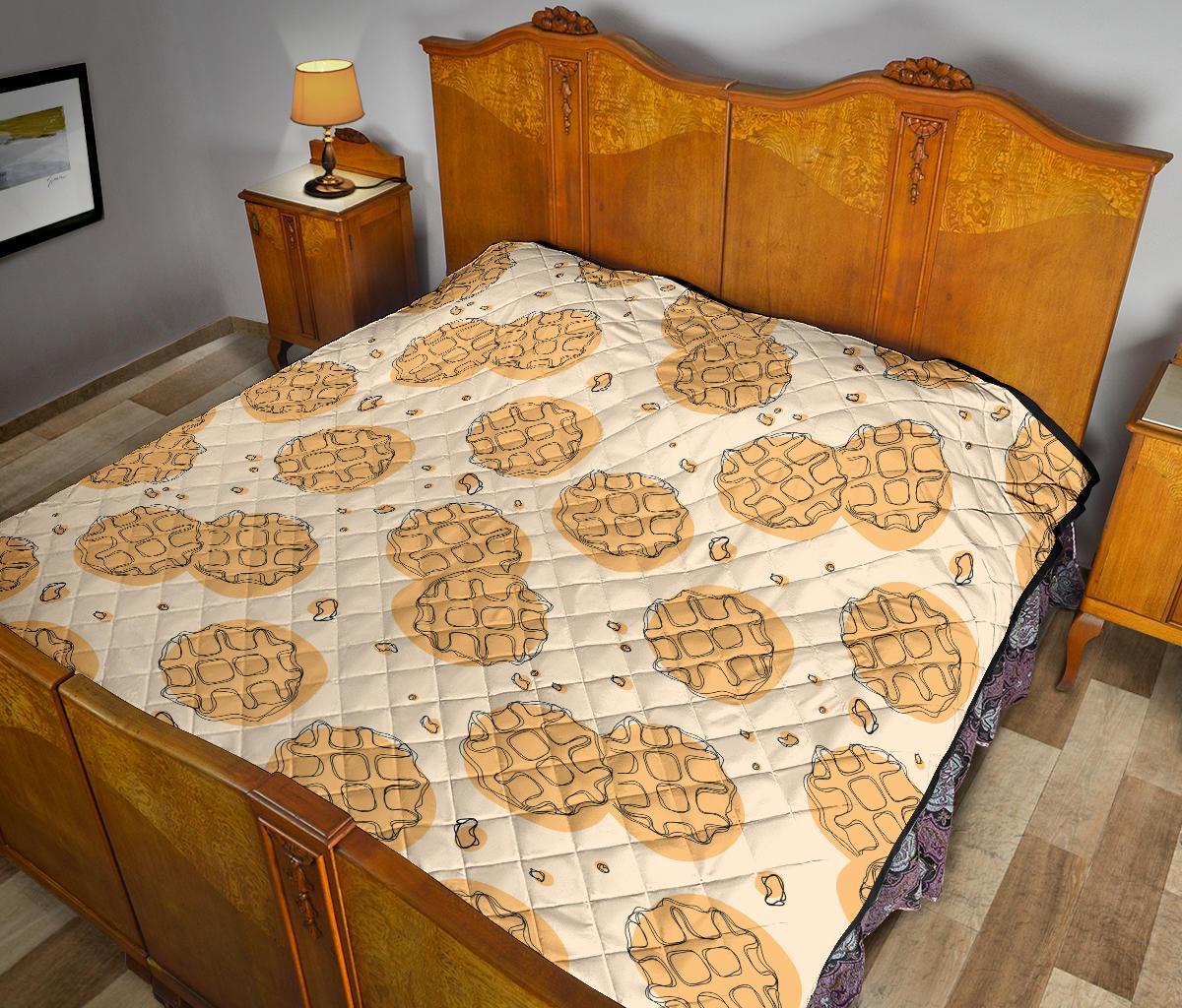 Waffle Print Pattern Quilt-grizzshop