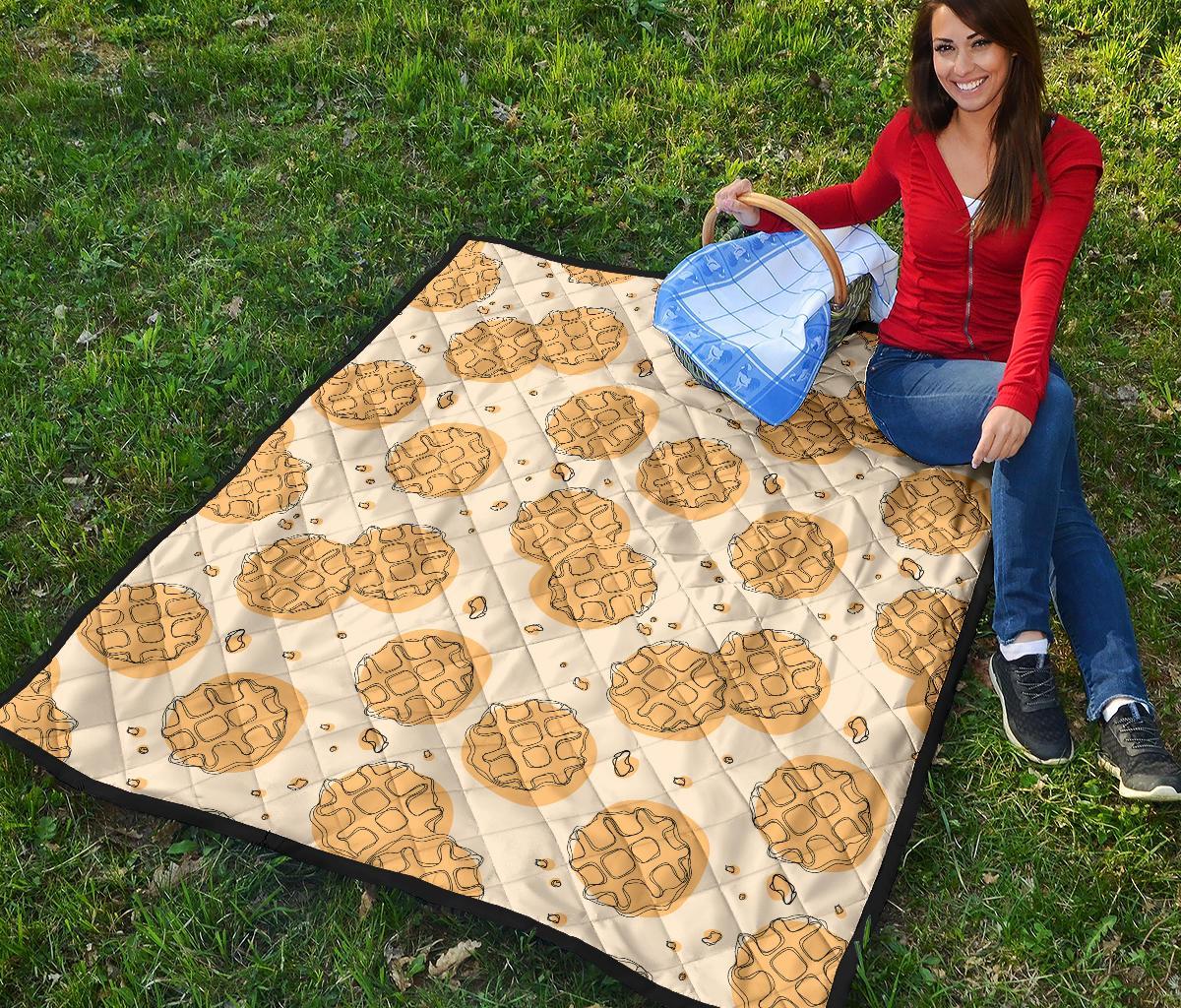 Waffle Print Pattern Quilt-grizzshop