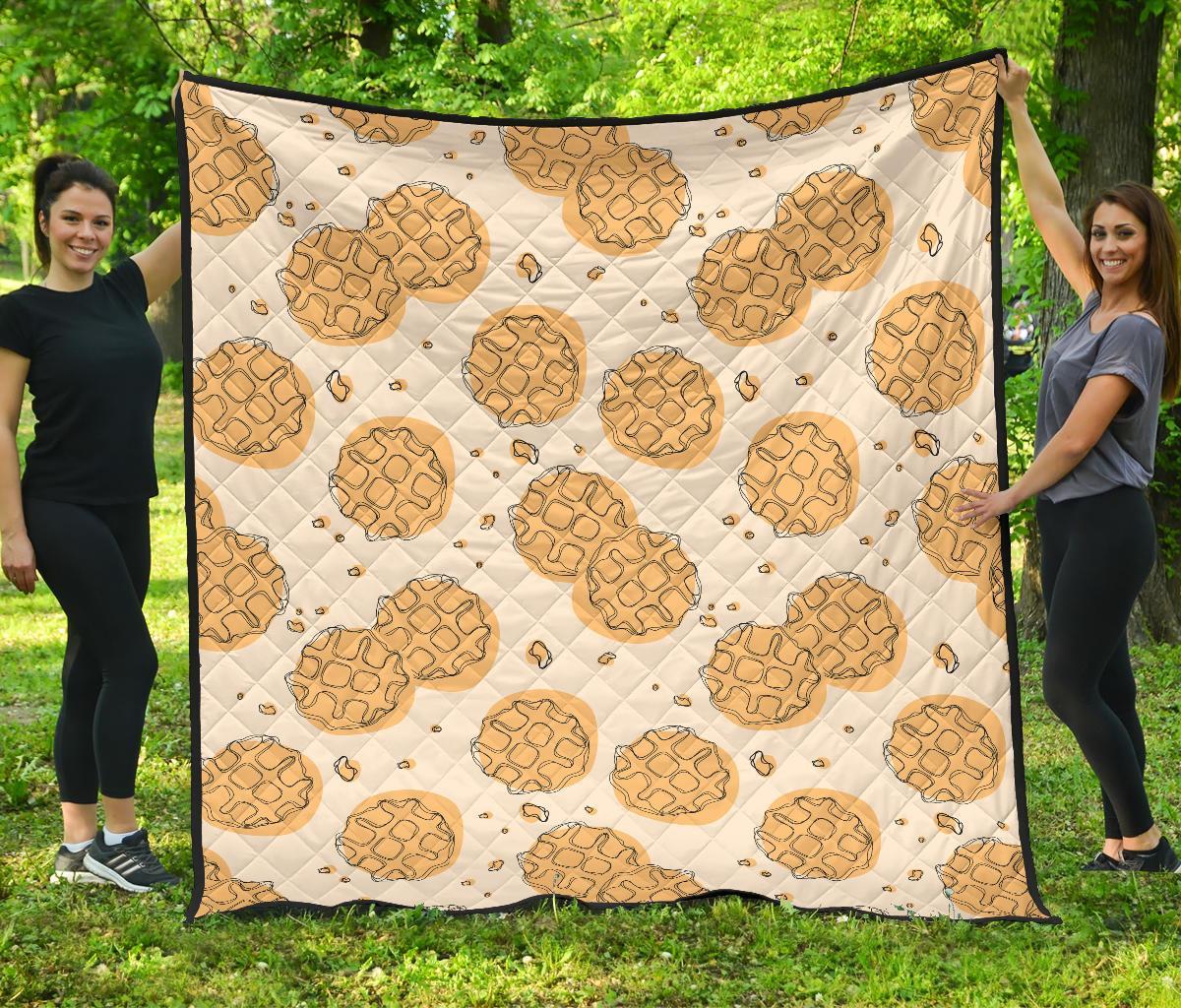 Waffle Print Pattern Quilt-grizzshop