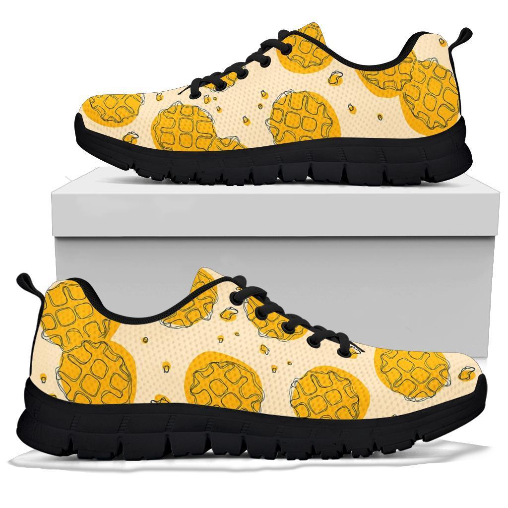 Waffle Print Pattern Sneaker Shoes For Men Women-grizzshop