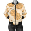 Waffle Print Pattern Women Casual Bomber Jacket-grizzshop