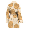 Waffle Print Pattern Women Long Robe-grizzshop