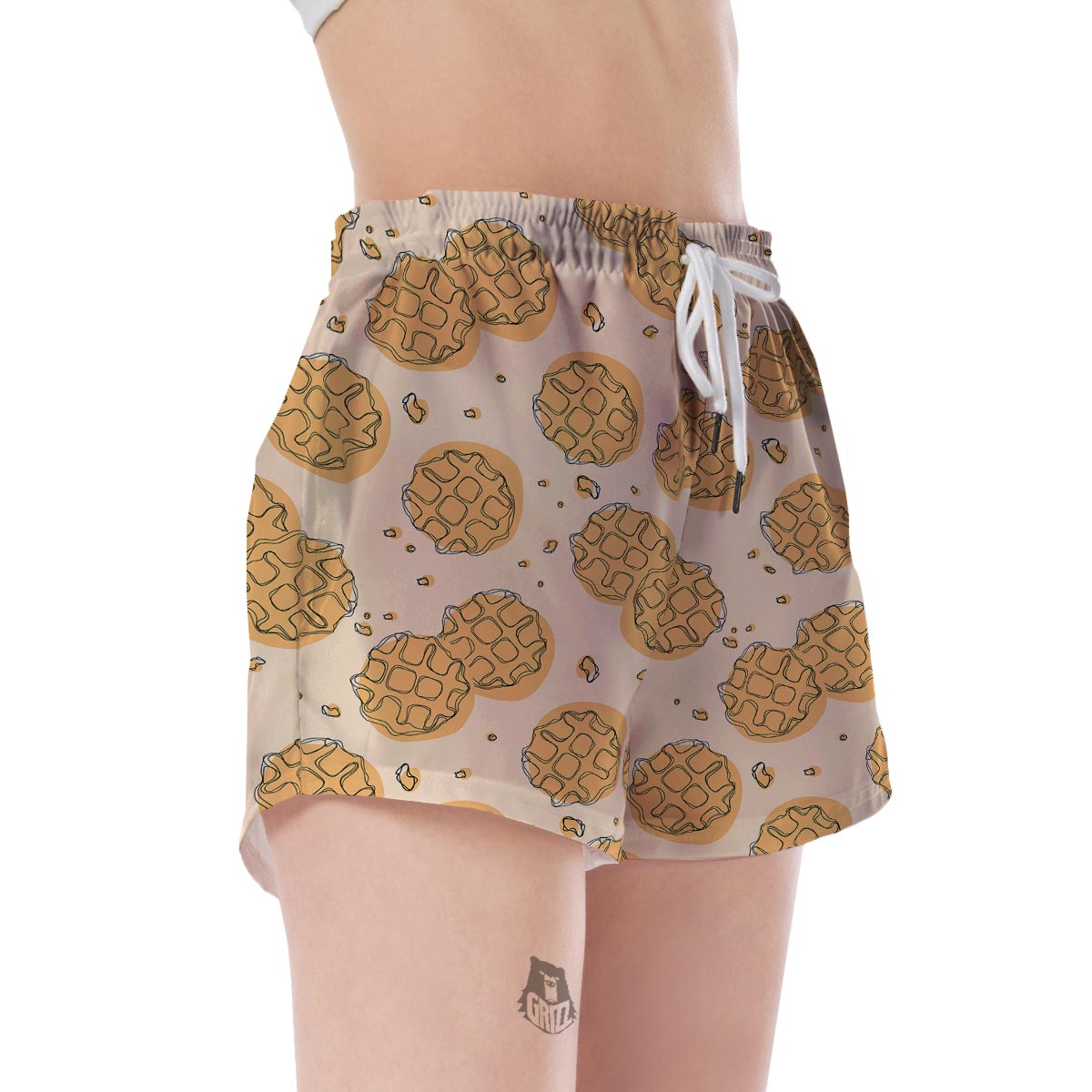 Waffle Print Pattern Women's Shorts-grizzshop