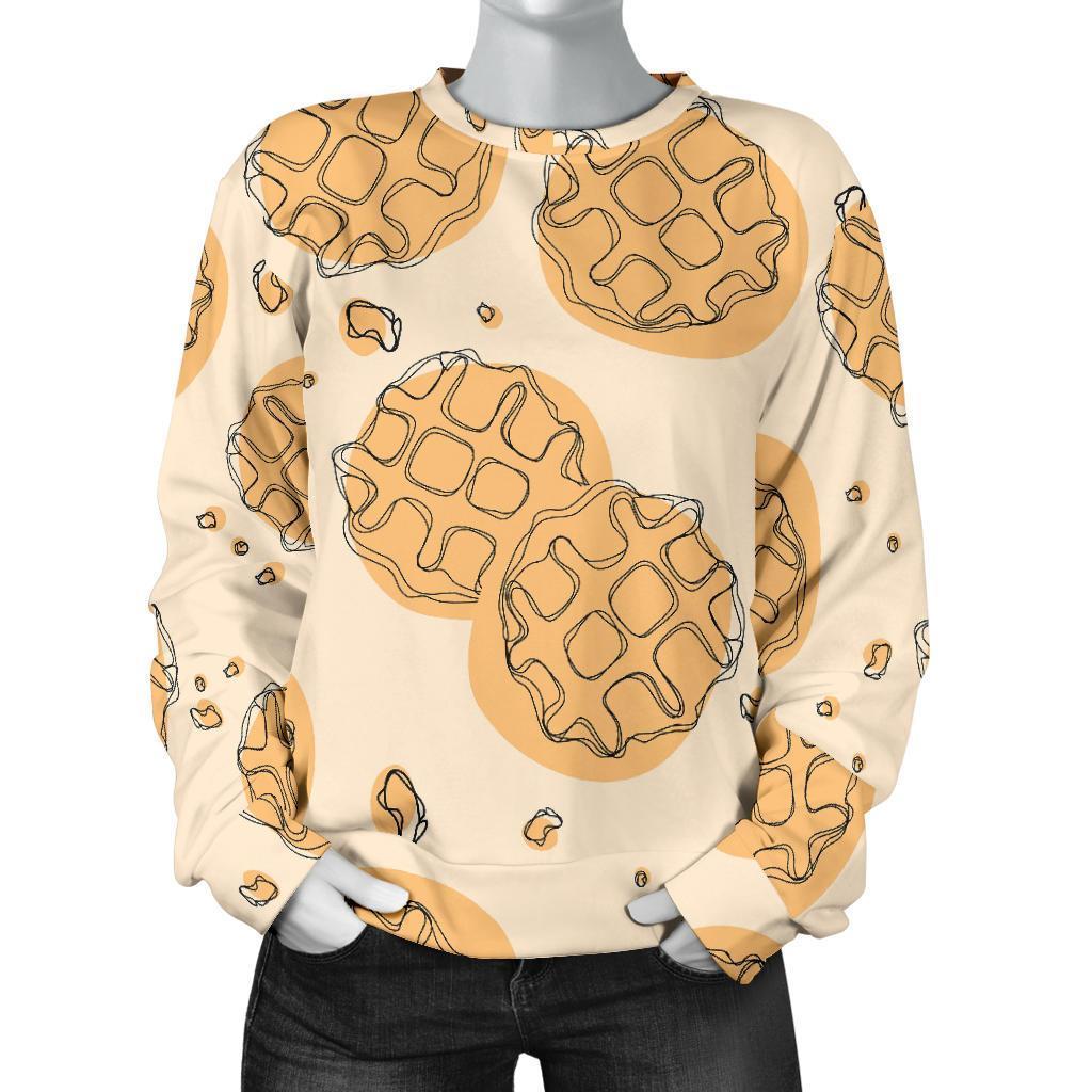 Waffle Print Pattern Women's Sweatshirt-grizzshop