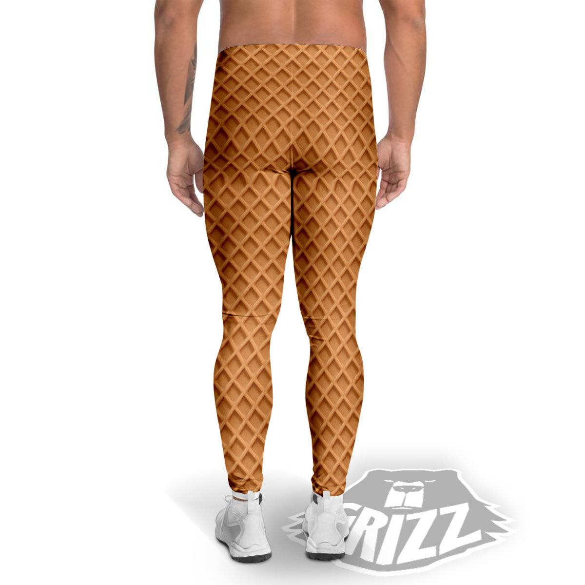 Waffles Print Men's Leggings-grizzshop