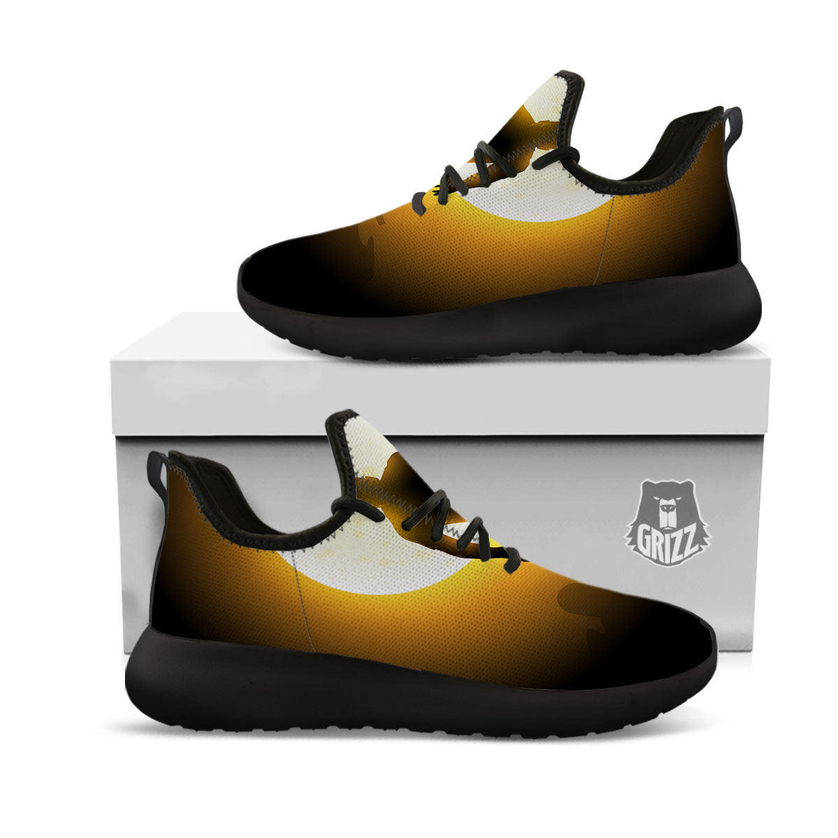 Walking Zombie Halloween Print Black Athletic Shoes-grizzshop