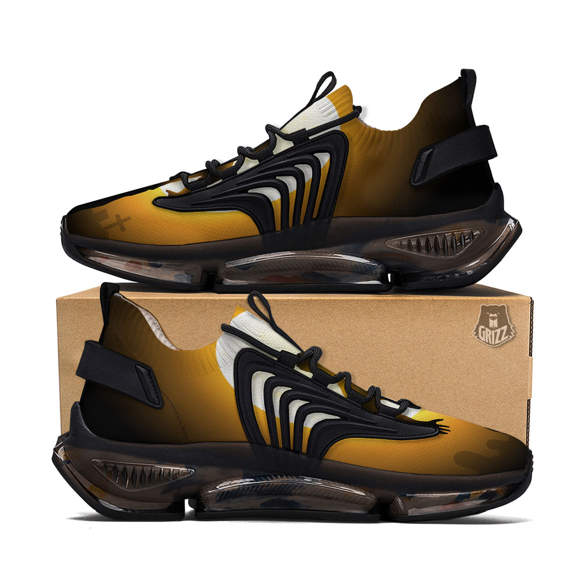 Walking Zombie Halloween Print Black Gym Shoes-grizzshop