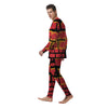 Wall Orange 8-Bit Pixel Print Men's Pajamas-grizzshop