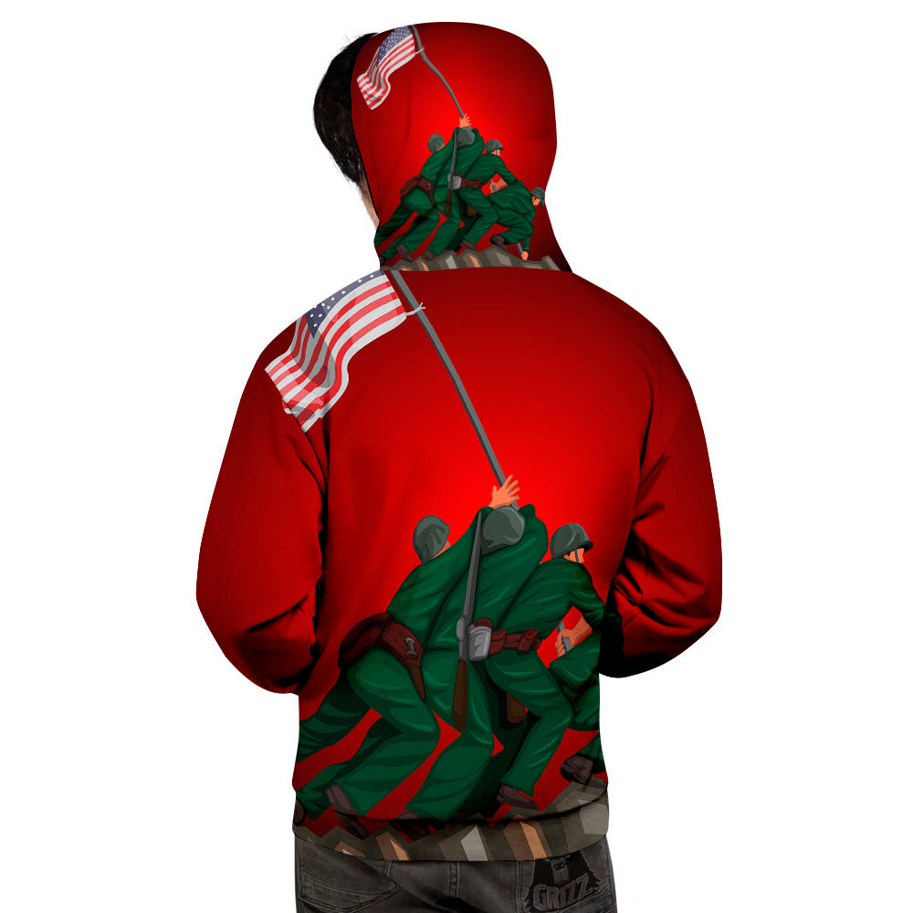 War Memorial American Print Men's Hoodie-grizzshop