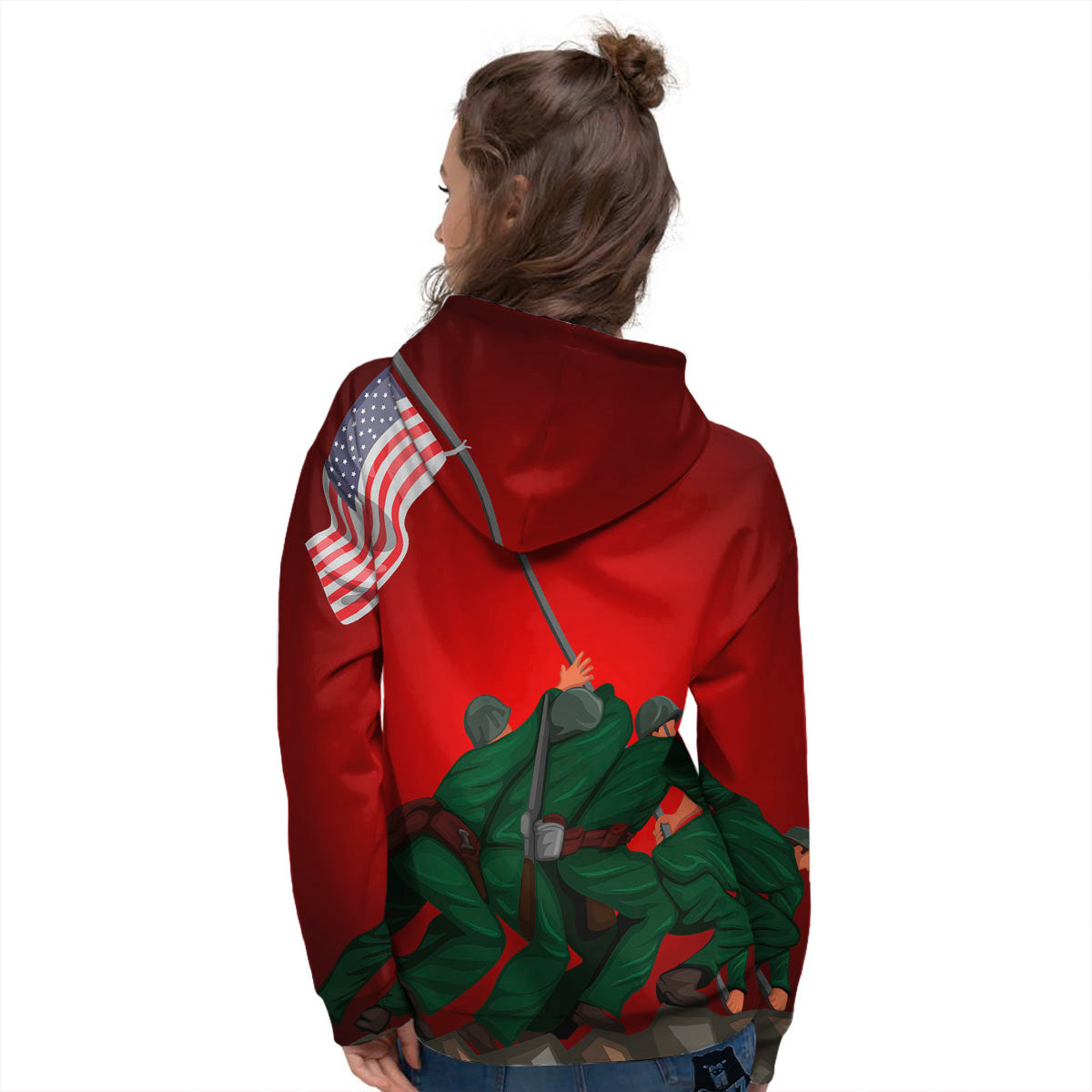 War Memorial American Print Women's Hoodie-grizzshop