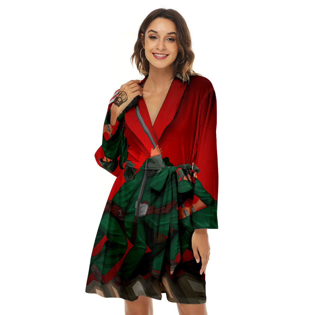 War Memorial American Print Women's Robe-grizzshop