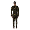 Warli Gold And Black Print Pattern Men's Pajamas-grizzshop