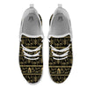 Warli Gold And Black Print Pattern White Athletic Shoes-grizzshop