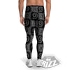 Warli Tribal White And Black Print Men's Leggings-grizzshop