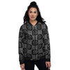 Warli Tribal White And Black Print Women's Bomber Jacket-grizzshop