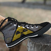 Warning Nuclear Symbol Print Black High Top Shoes-grizzshop