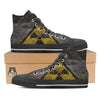 Warning Nuclear Symbol Print Black High Top Shoes-grizzshop