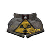 Warning Nuclear Symbol Print Muay Thai Boxing Shorts-grizzshop