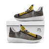 Warning Nuclear Symbol Print White Athletic Shoes-grizzshop