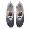 Warrior And Red Dragon Print White Athletic Shoes-grizzshop